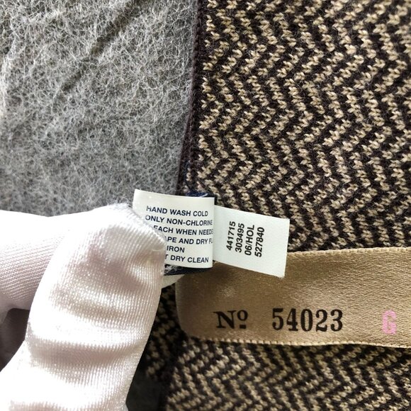 Vintage Gap Merino Wool Rectangle Scarf Womens Pink Brown Herringbone Winter - Picture 7 of 9